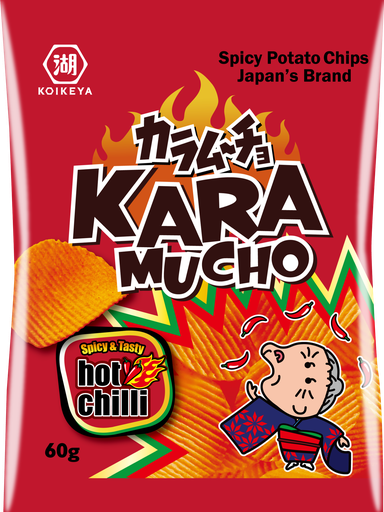 [KMR001] KARAMUCHO POTATO CHIPS HOT CHILLI RIDGE CUT